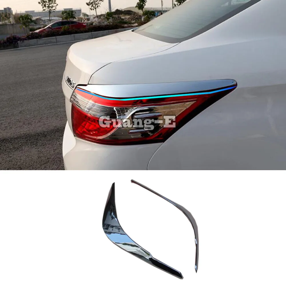 

Для Toyota Vios/Yaris/Sedan 2014 2015 2016 автомобильный задний фонарь, лампа для бровей, рамка для бровей, ABS, хромированный переключатель отделки капота, 2 шт.