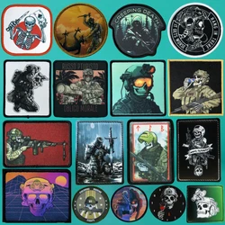 Russian Ranger Soldier Chevron Patch Skull Army Morale Badge Tactical Military Armband Backpack Sticker Printed Patches Clothing