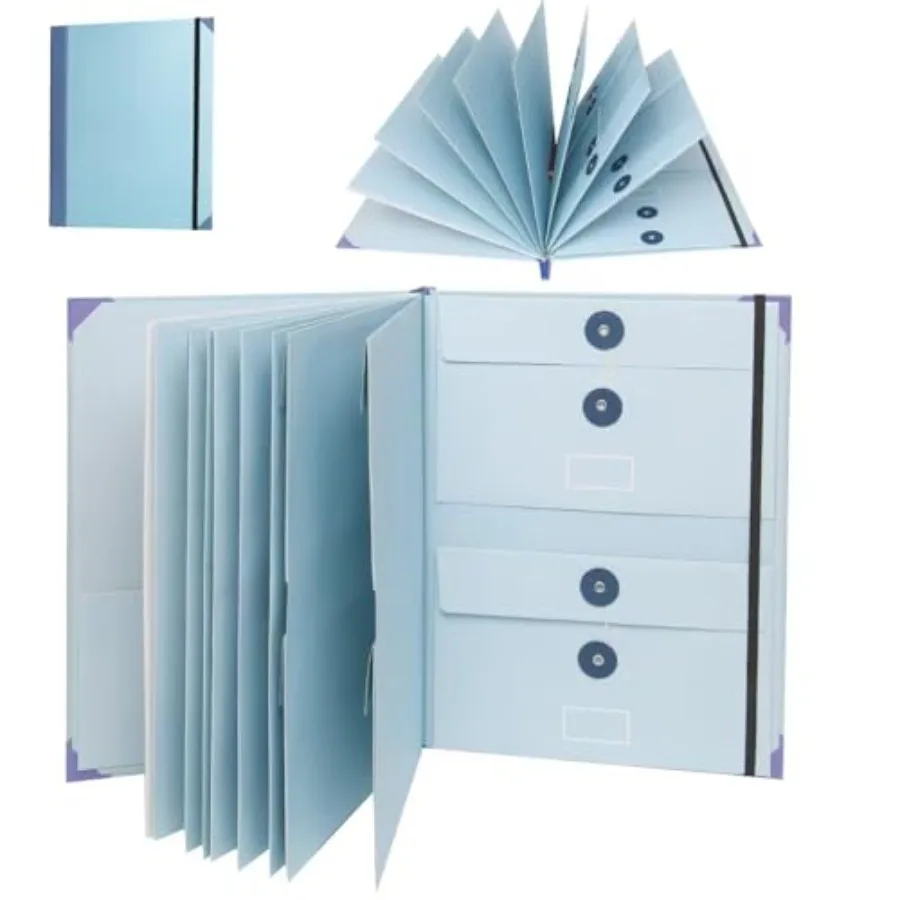 

Folder with Pot Document Organizer Folio for Paper Social Security Card Important Documents Photo Birth Certificate Passport Le