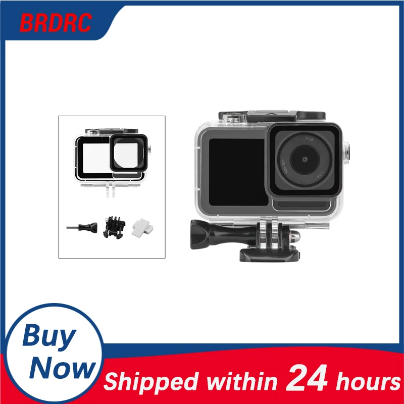 

BRDRC Waterproof Case For DJI Action 3 4 5 Pro Deep Diving Protective Housing Underwater Touch Screen Sports Camera Accessories