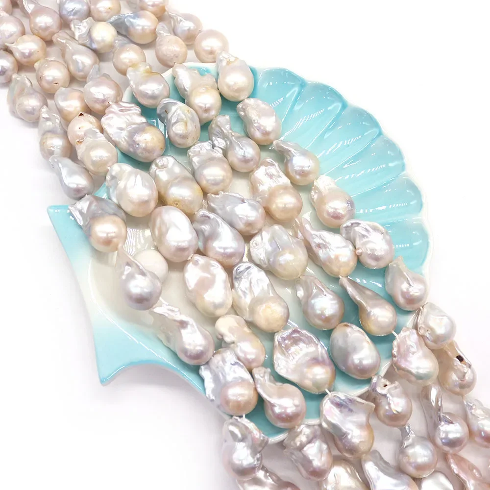 Fish-tail Shaped Baroque Straight Holes Pearls Loose Beads Irregular Polished Beads DIY Unique Necklace Jewelry Accessories