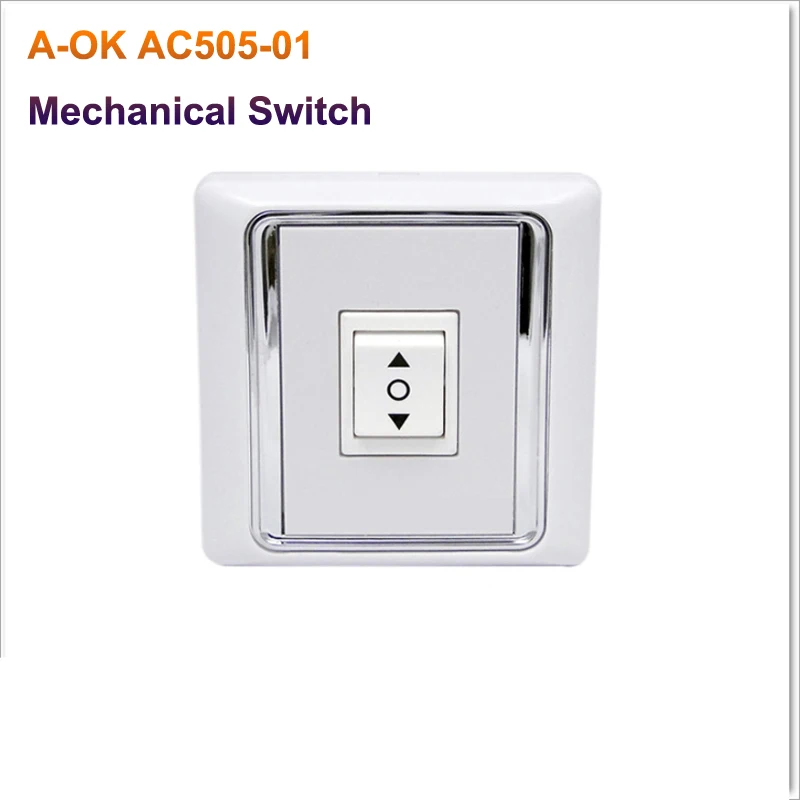 

Brand New Original A-OK AC505-01 Wall Type Single Mechanical Switch Wall For Electric Curtain , Roller Blind Smart Home