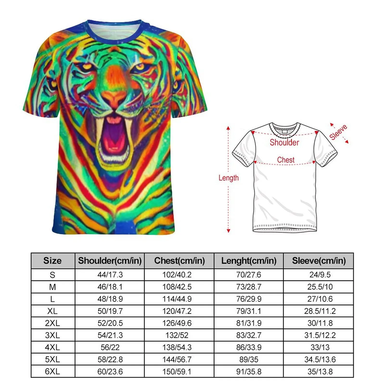 Summer T-Shirt African Tiger Print T Shirts Wild Animal Kawaii Retro Tee Shirt For Male Short Sleeve Design Oversized Clothing