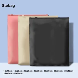 StoBag 50pcs Wholesale Color Matte Frosted Clothes Packaging Zipper Bags Storage Ziplock Color Plastic Shipping Sealed Pouches