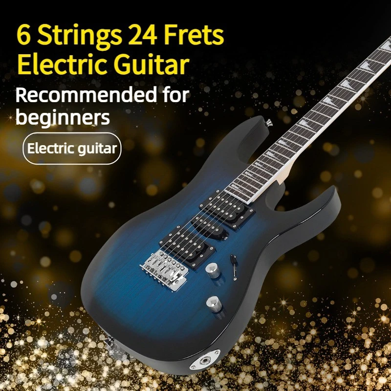 

Новая электрогитара 2026 года, 6 струн, 24 лада, корпус из клена, с чехлом, струнодержателями, кабелем для подключения, ключом и аксессуарами