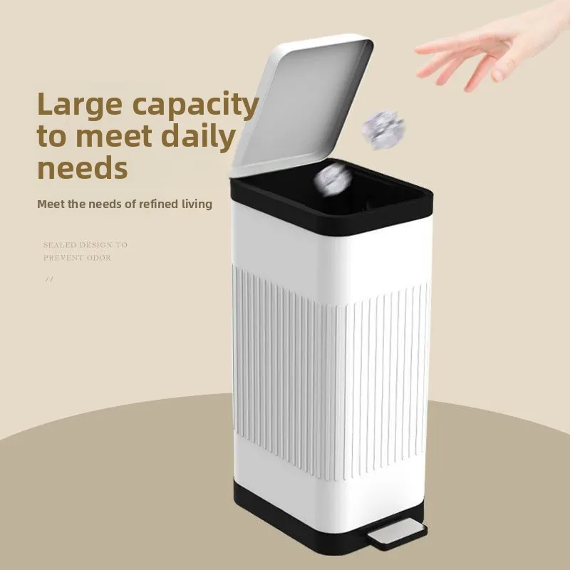 Foot-operated trash can Household deodorant trash can Inner tank Bedroom Kitchen Living room Flip large-capacity wastebasket