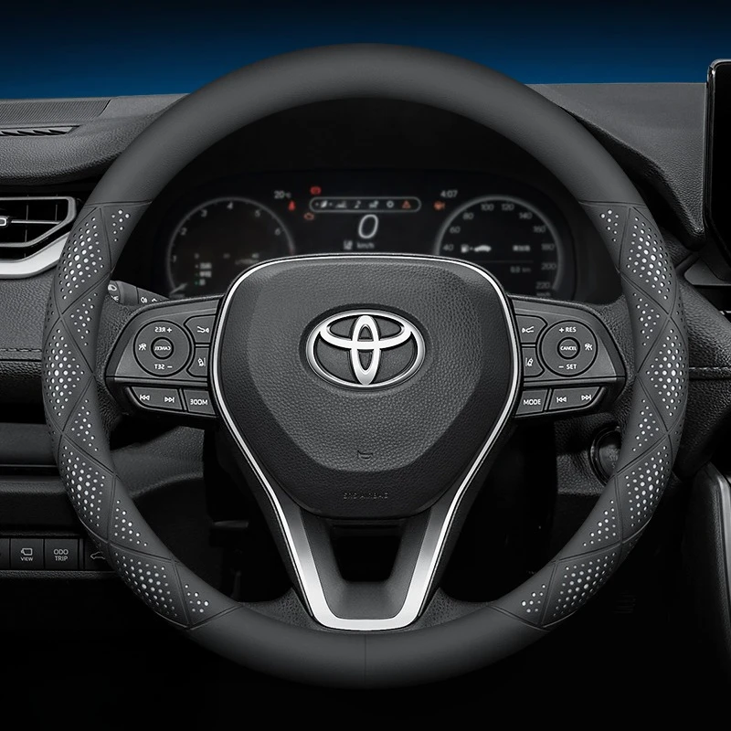Anti Slip Steering Wheel Cover For Toyota Corolla Camry Prius Crown GR Supra RAV4 Highlander C-HR Sienna Hiace Car Accessories