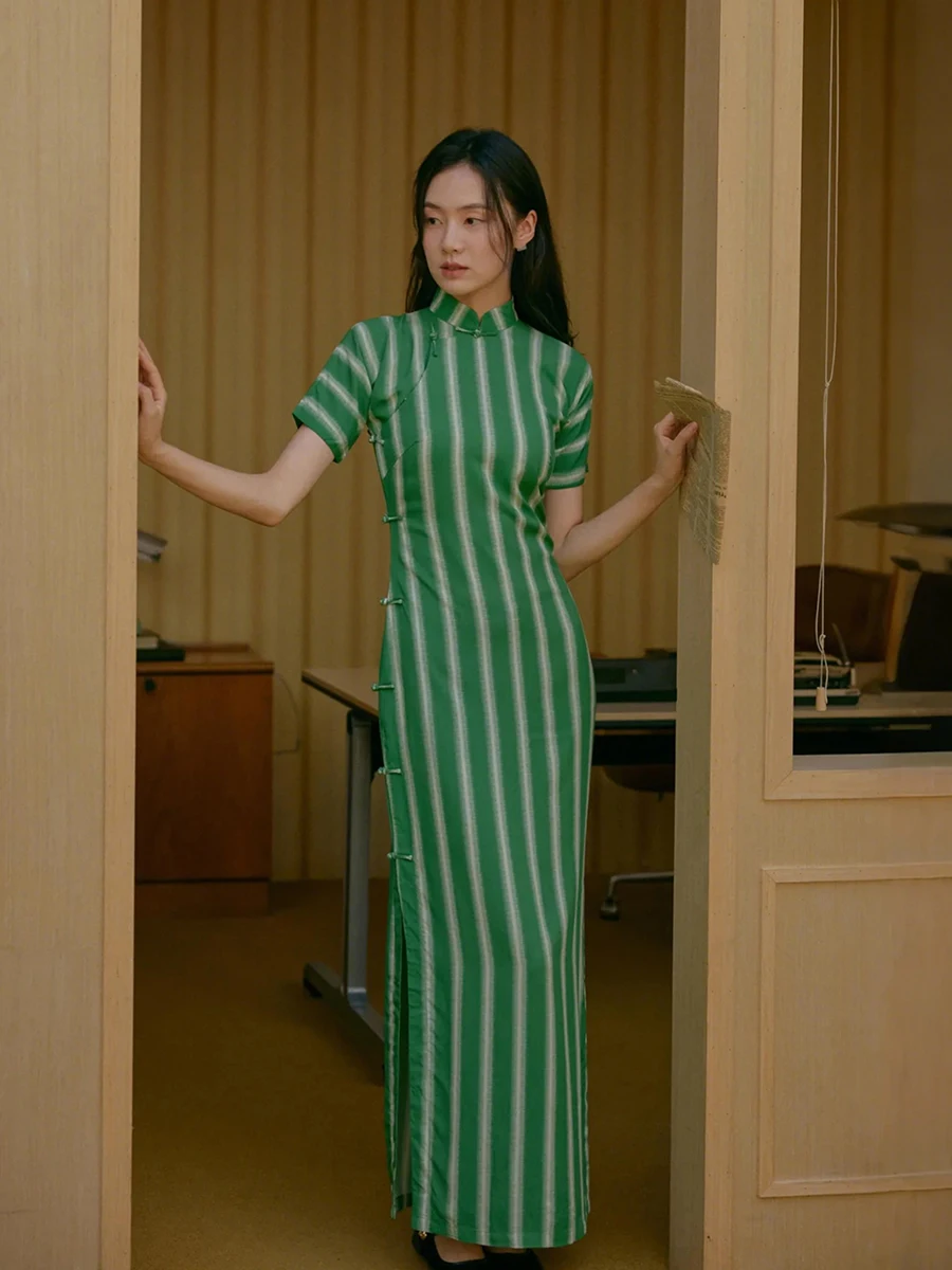 

Spring Summer Long Vintage Sle een Light Cotton Silk Tee-quarter Sve Button Front Daily Wear