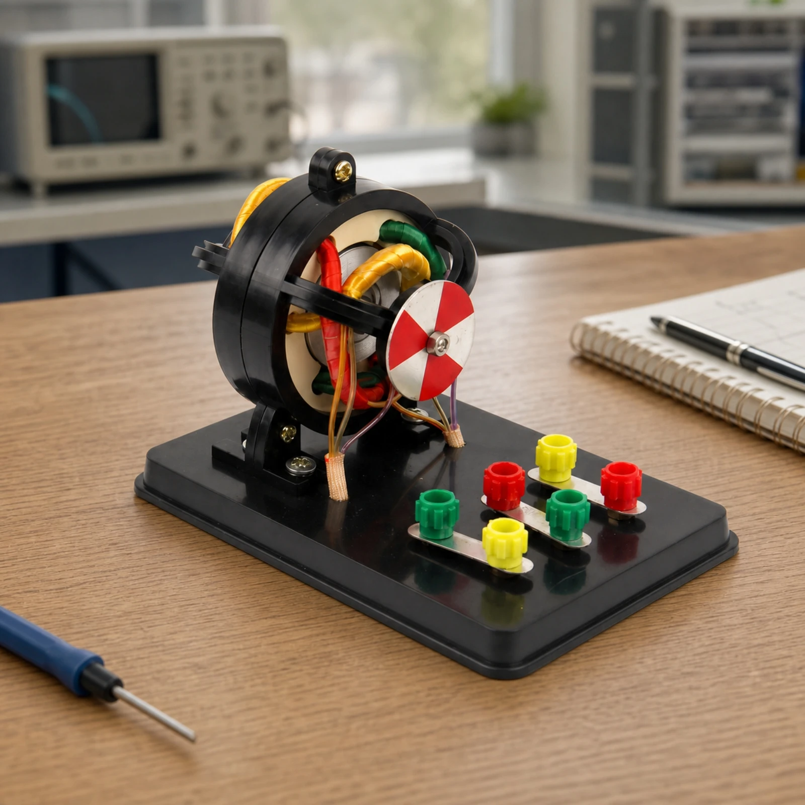 Three-Phase Induction Motor Model Open-Structure Laboratory Demonstration Model Physics Teaching Aid Educational Apparatus Vivid