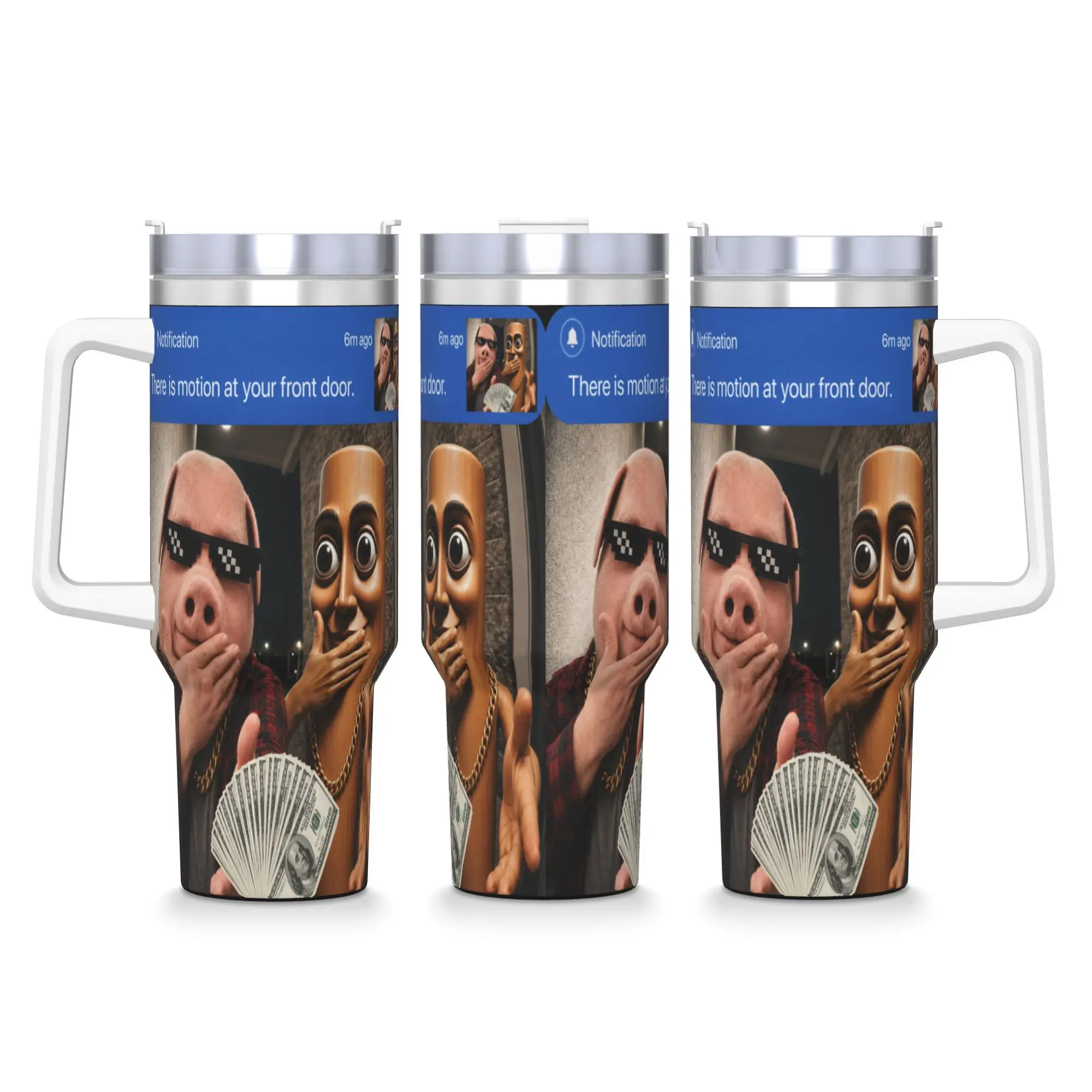 John Pork And Tung Sahur Motion Scuba Stainless Steel Tumbler  Travel Mugs Cup Thermal Cups Leakproof Milk Tea Water Bottle