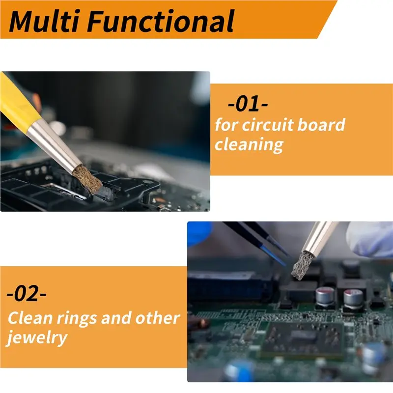 【AA86】4Pcs/Set Rust Removal Brush Pen Glass Fiber / Brass /Steel /Nylon Brush Pen Shape Watch Parts Polishing Cleaning Tool
