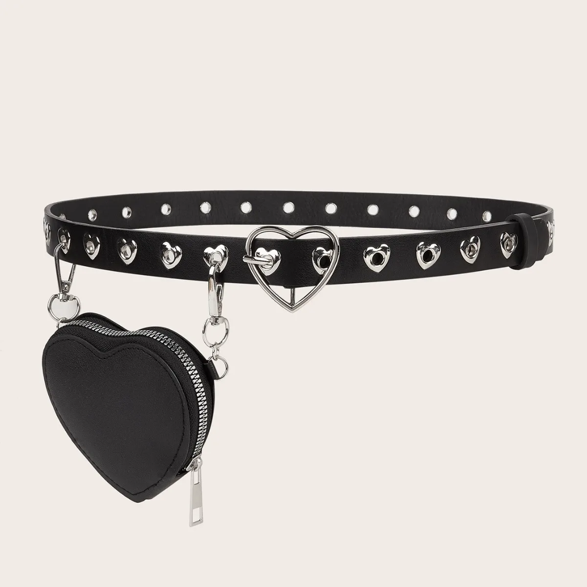 2024 New Mini Love Belt Women's Decoration Fashion Cute Concave Shape Small Waist Bag Detachable Women's Belt