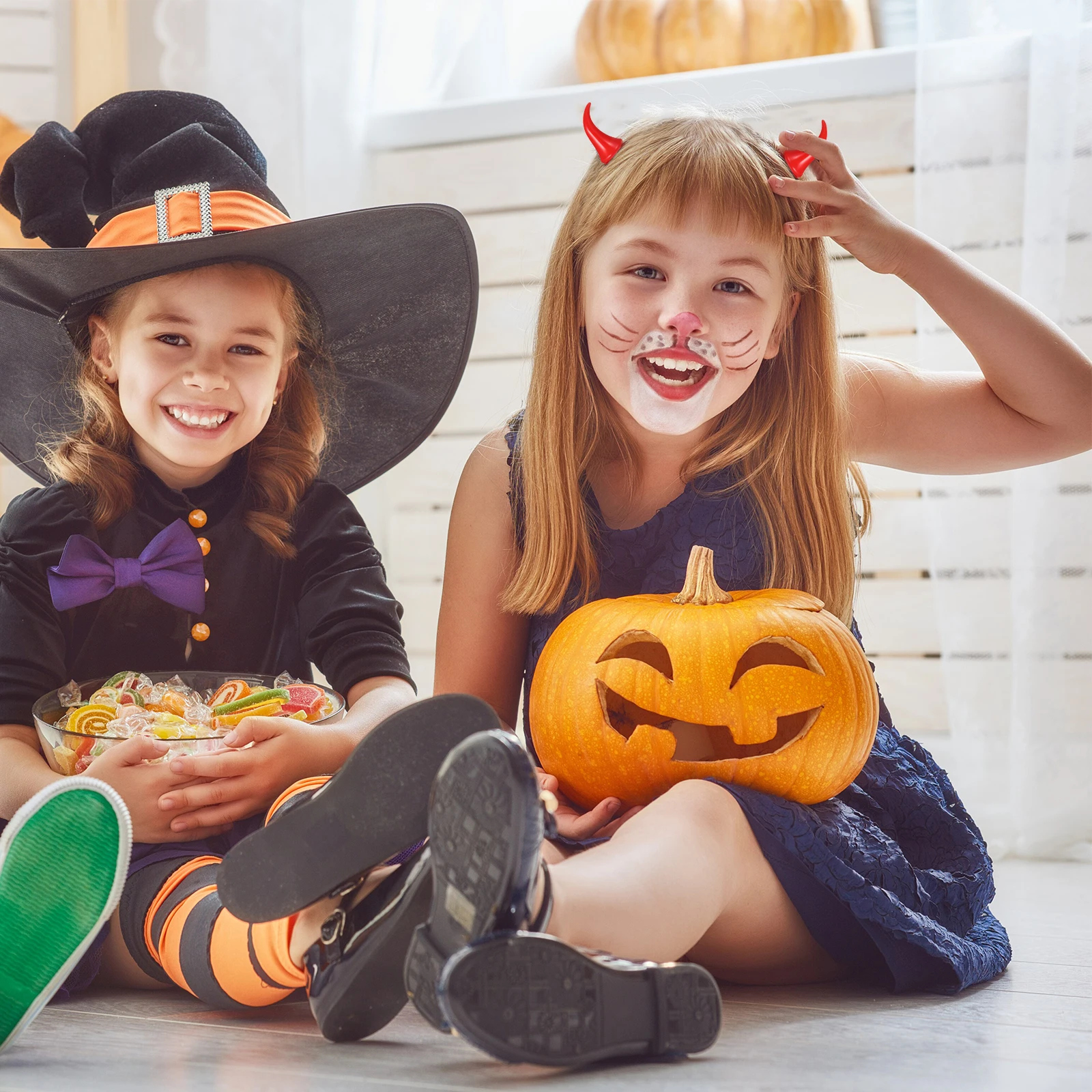 

Demon Horn Hair Clip Durable Ox Design Kids Girls Halloween Costume Party Accessory Strong Hold Easy Wear Perfect for Cosplay