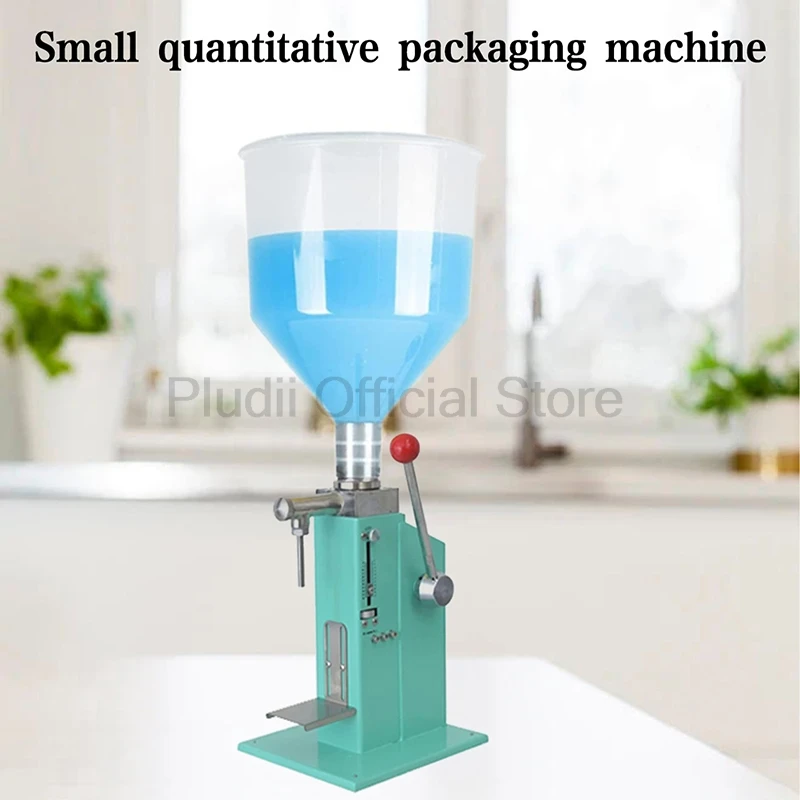 Blauw 5-50 ml handmatige pasta vloeistof vulmachine A03 commerciële dispenser vulmiddel verstelbaar voor olie honing fles vulmachine