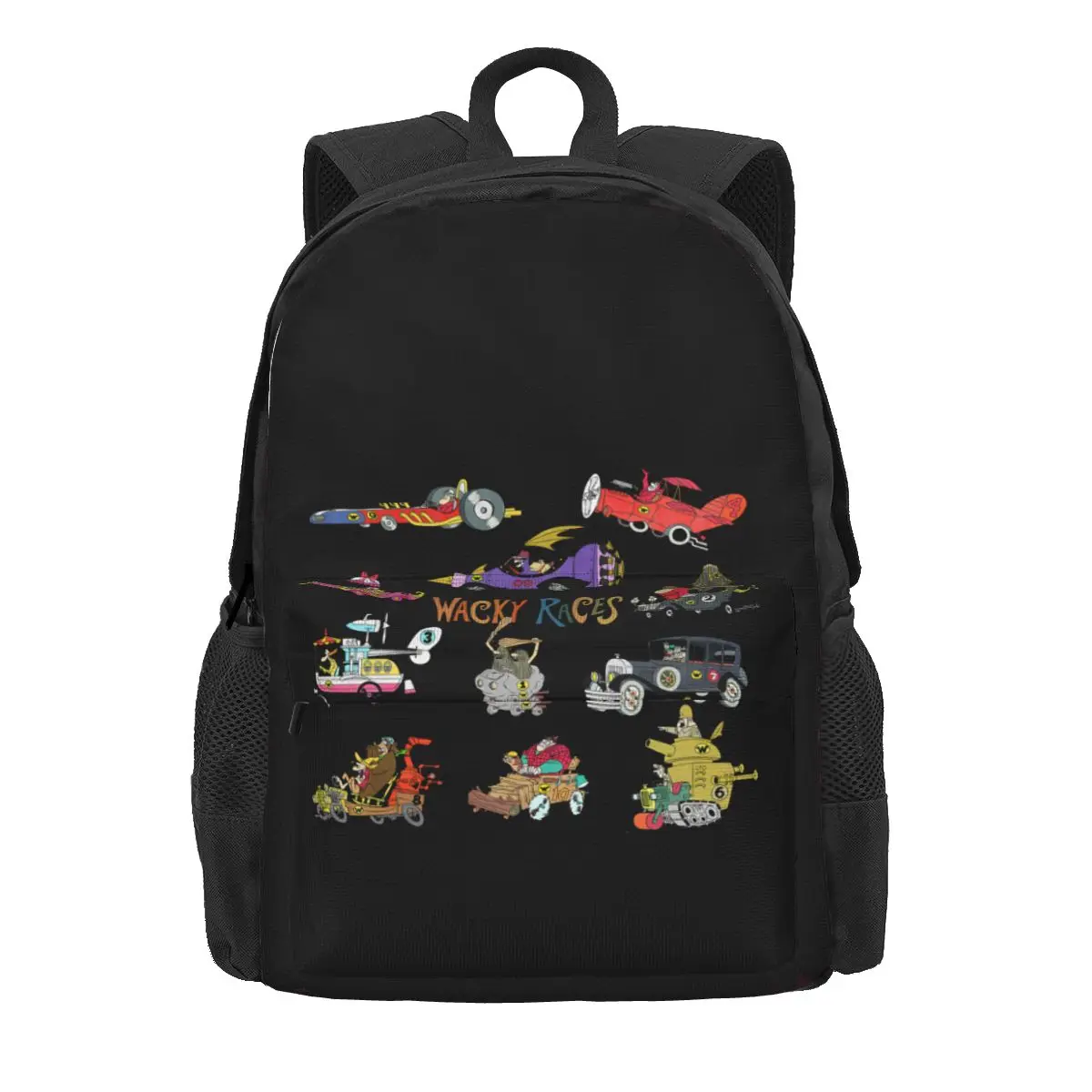 Wacky Races Group mochila de gran capacidad, bolsa de mano portátil para gimnasio, bolsa deportiva para la escuela