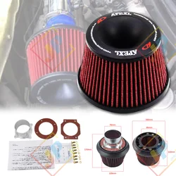 76MM 3 Inch High Flow Air Intake Filter Car Air Filter Sports Power Mesh Cone Universal Detachable with aluminum ring