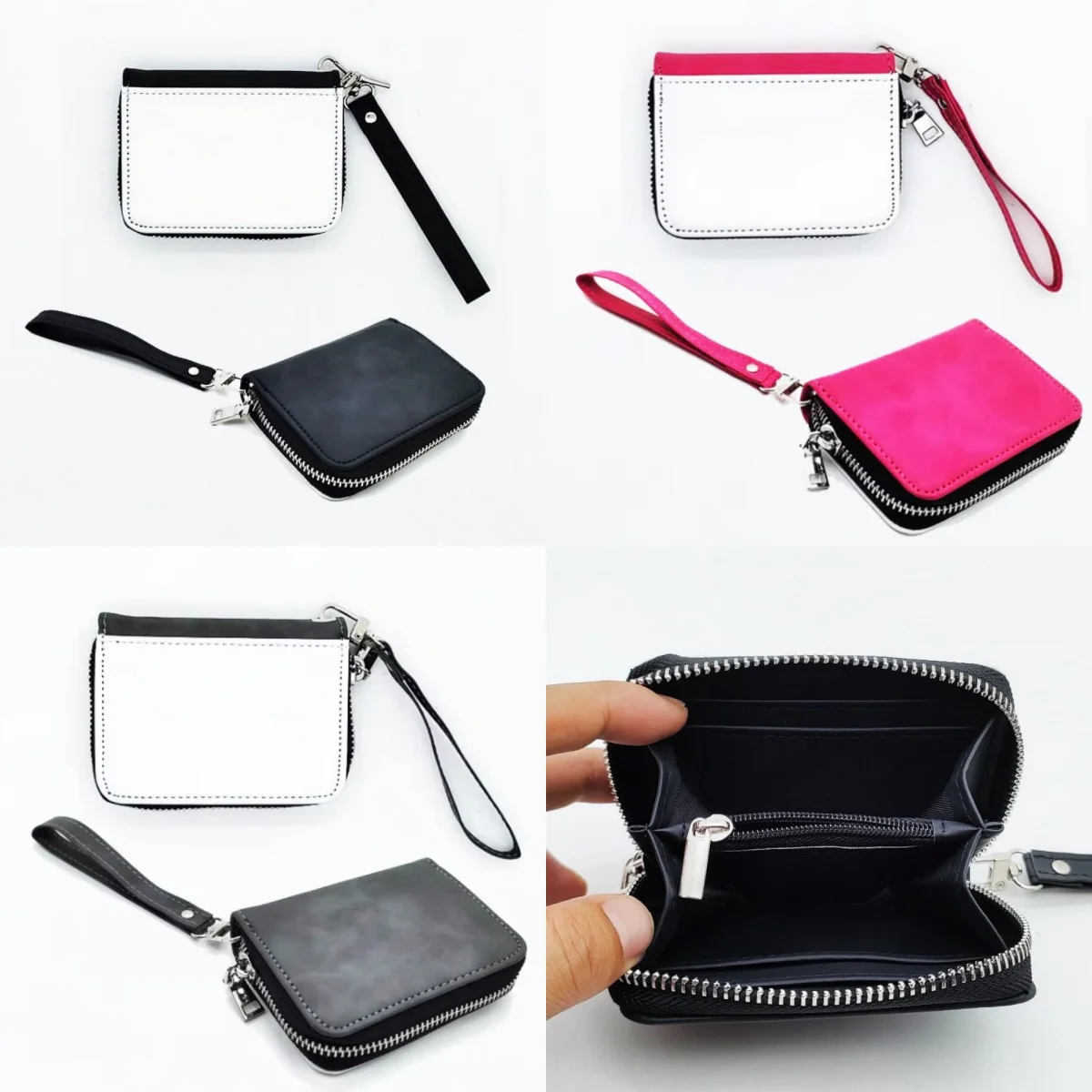 

New Design PU Leather Coin Purse Change Bag With Wristband Sublimation Blank Small Wallet for Heat Transfer Print Festival Gift