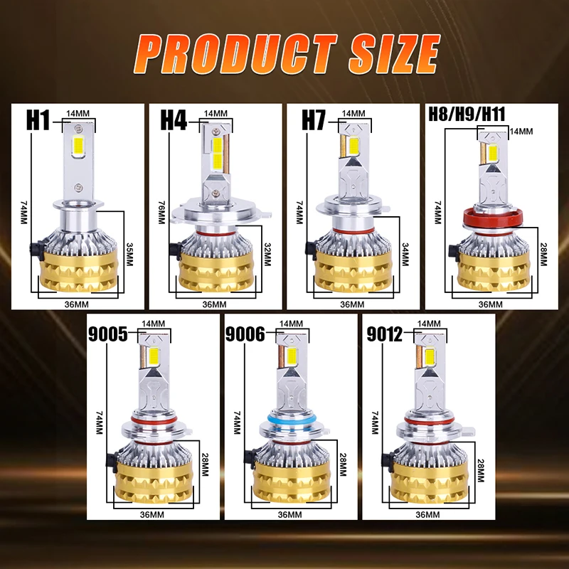 H4 Led 9570 CSP Drifteryes عالية الطاقة H1 H11 H7 9005 9006 9012 مصباح تربو مزدوج النحاس H8 H9 أنابيب تبديد الحرارة الضباب الخفيف 12 فولت