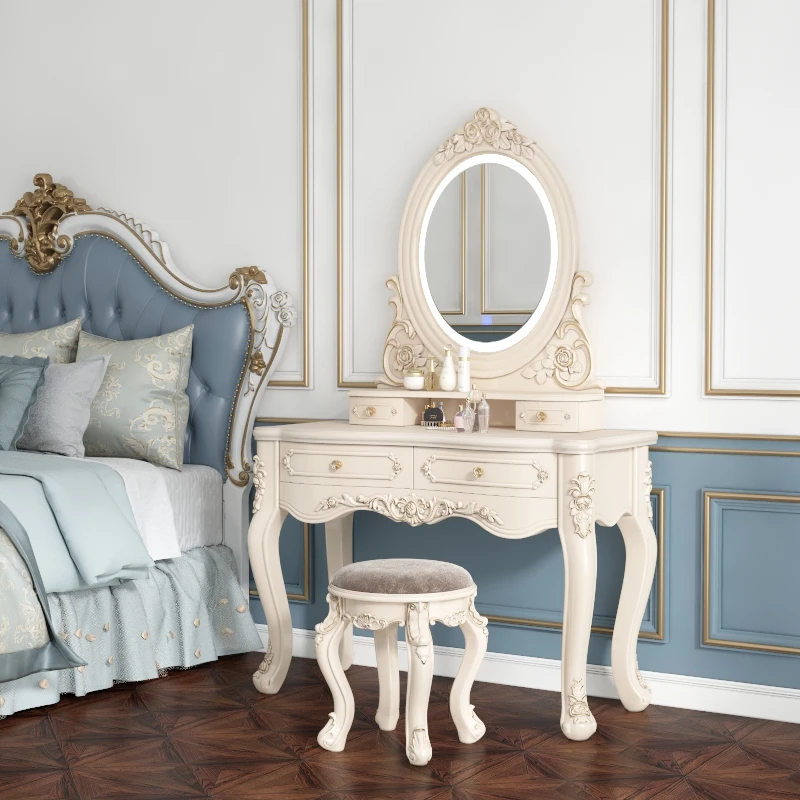 

Professional Nordic Vanity Table Lights Vintage Salon Desk Vanity Table Cabinet Organizer Coiffeuse De Chambre Furniture