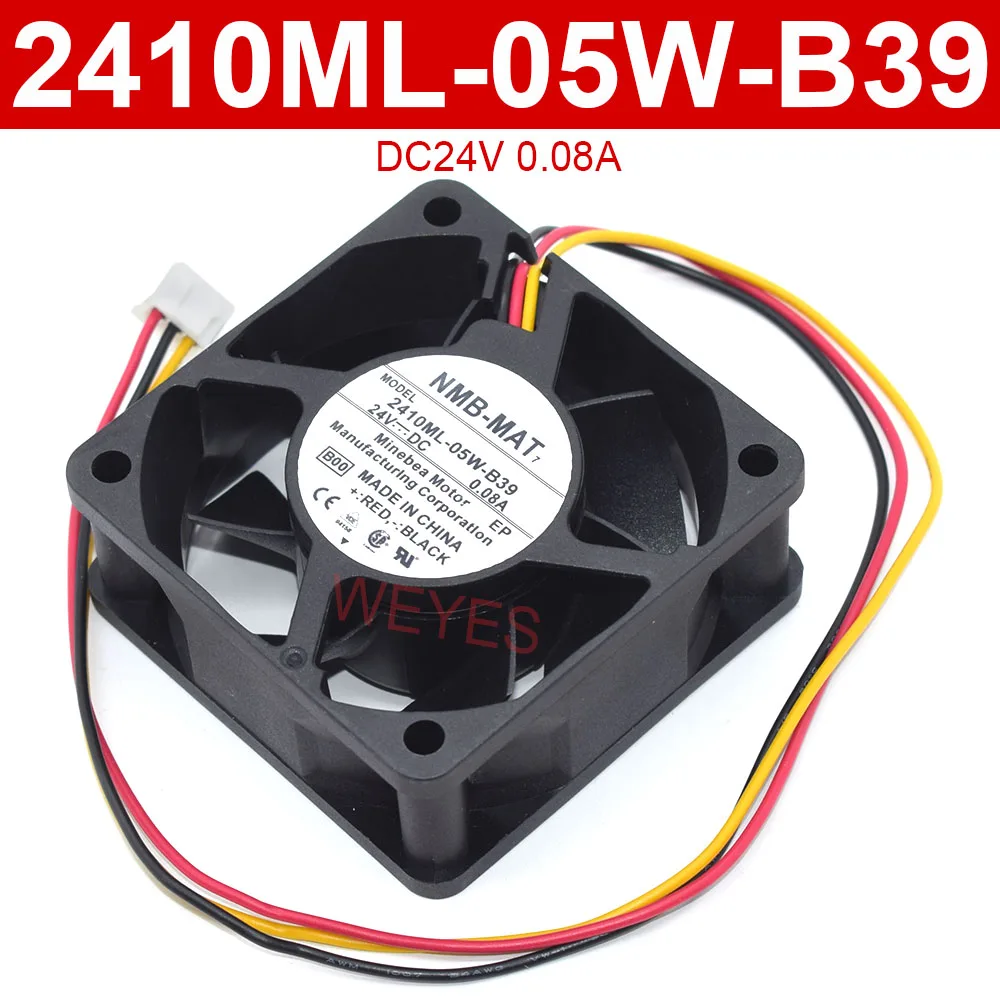 New Cooling Fan 2410ML-05W-B39 DC24V 0.08A 3Pins Square Cooler For NMB-MAT