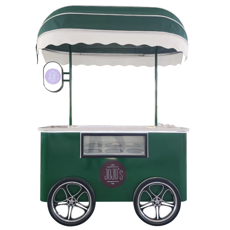 Electric Cargo Bike Ice Cream Cart With Refrigerator Mobile Food Vending Tricycle Customized Gelato Shop On Wheels Street