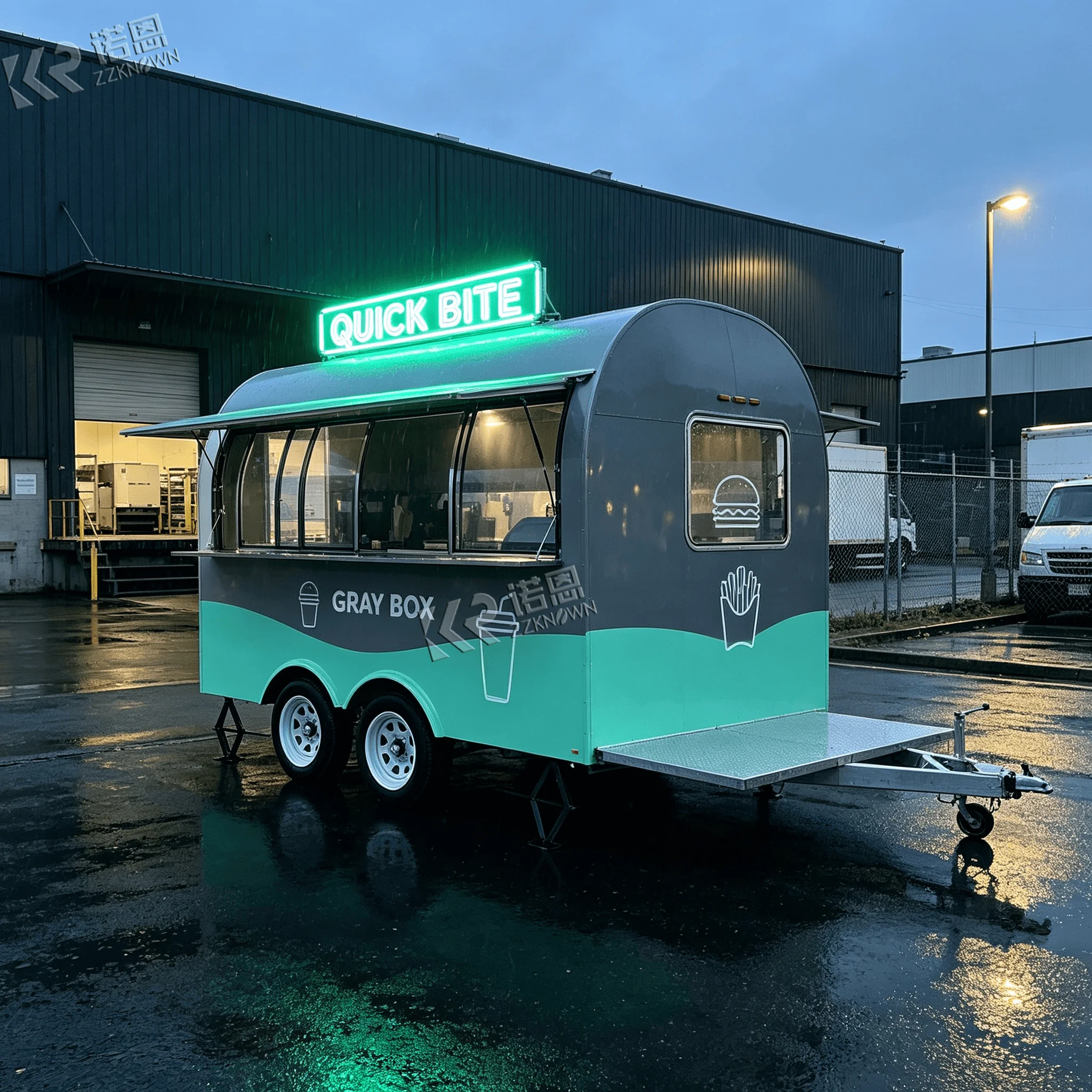 2.9m Curved‑Shape Food Truck and Food Trailer CE‑Certified for Scenic Overlook Area Beverage Snack Kiosk