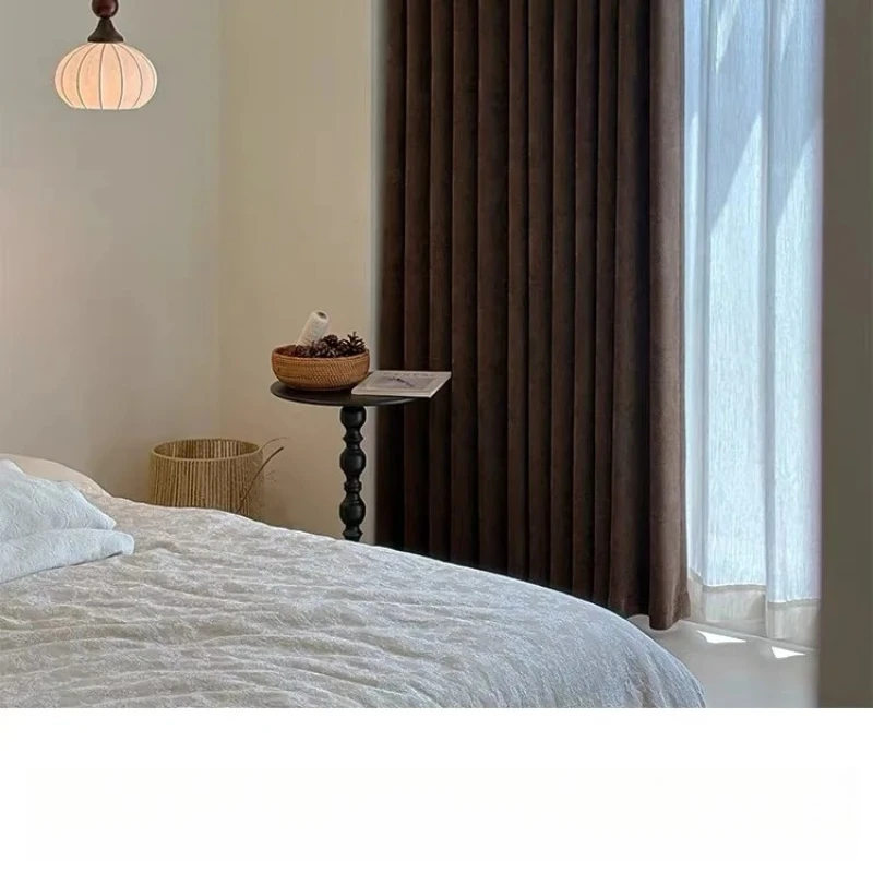 New Mid-century Style Classic Herringbone Chenille Retro Curtains for Living Dining Room Bedroom Luxury Blackout