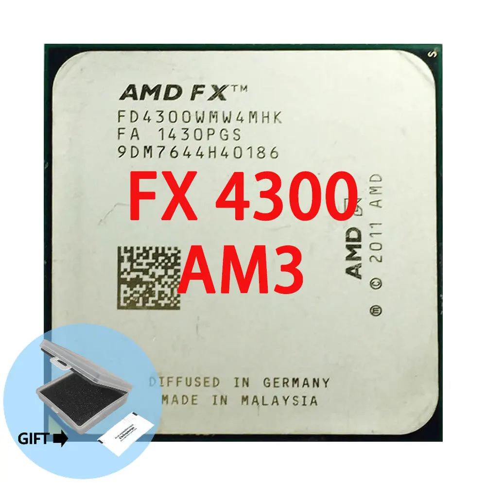 Amd fx-series FX-4300 fx 4300 3.8 ghz quad-core processador cpu fd4300wmw4mhk soquete am3 +