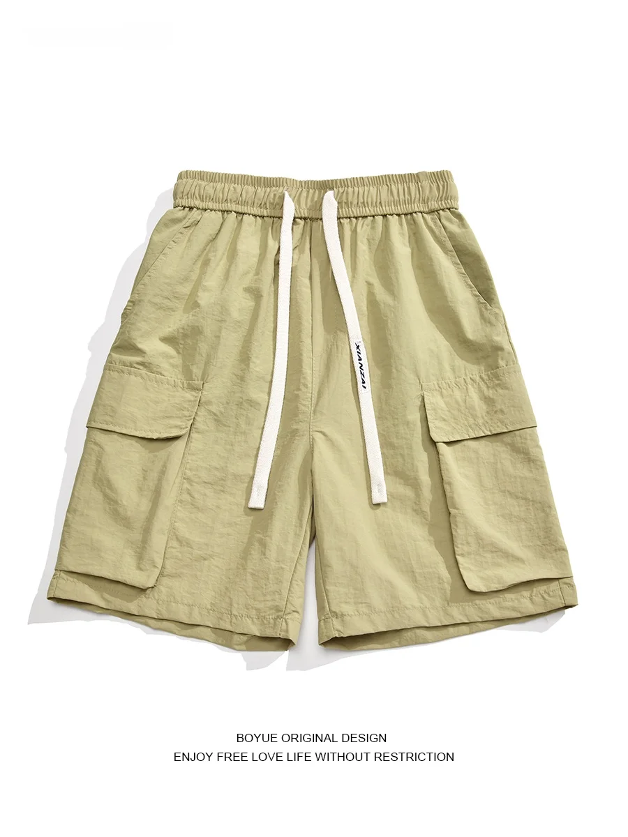 

Boyue American Trendy Brand Qui Dry Workwear Embroidered orts Loose Thin Casual Five-Quarter Length Men's Summer orts