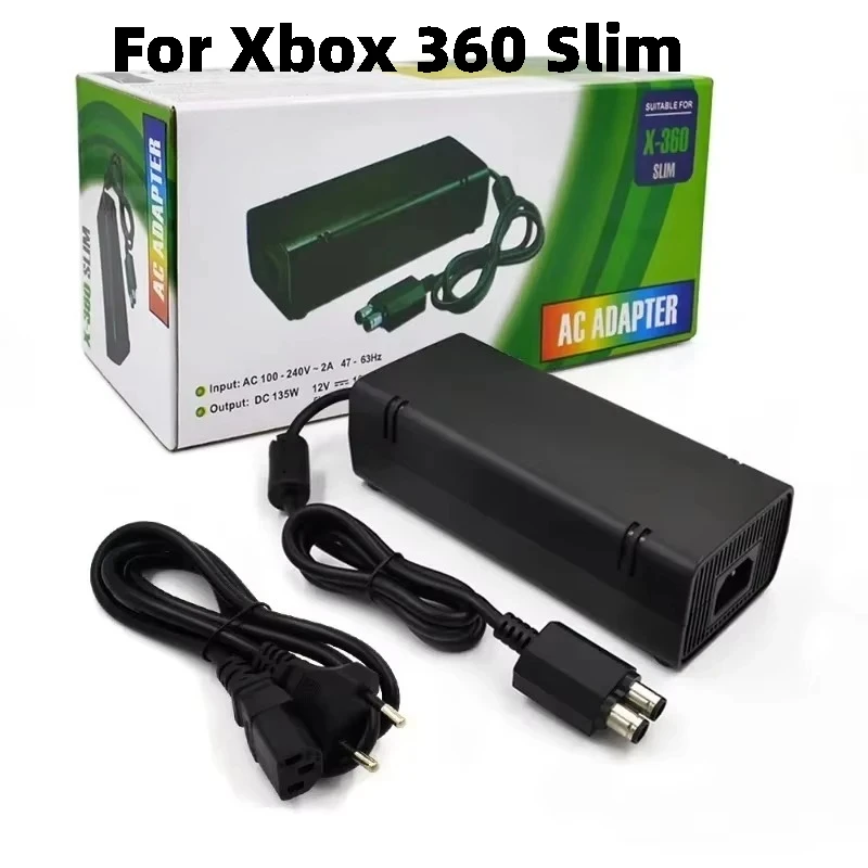 Fuente de Alimentación para Consola Xbox 360 Slim, Enchufe EU/US/UK, Adaptador de CA de 110-240V, Cargador con Cable de 100-240V, Accesorios para Consola de Juegos