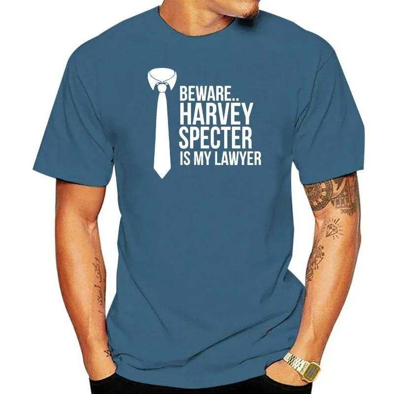 Humor brand tee-shirt Men Fashion Beware Harvey Spector Is My Lawyer Tshirt Tie Gentleman Hipster O Neck Cool Tops MAN T-SHIRTS