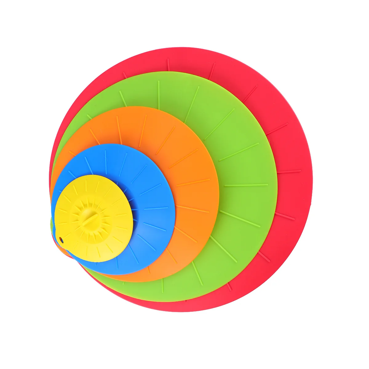 

5pcs Silicone Food Covers Reusable Airtight Freshness Keeper For Bowls Cups Eco-Friendly Heat Preservation Travel Use Assorted