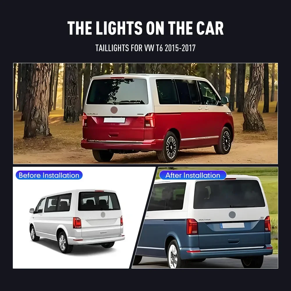 

1 Set LED Tail Lights for VOLKSWAGEN T6 2015-2017 Taillights Rear Lights with Brake Reversing Driving Fog Lamp Turn Signal Lamp