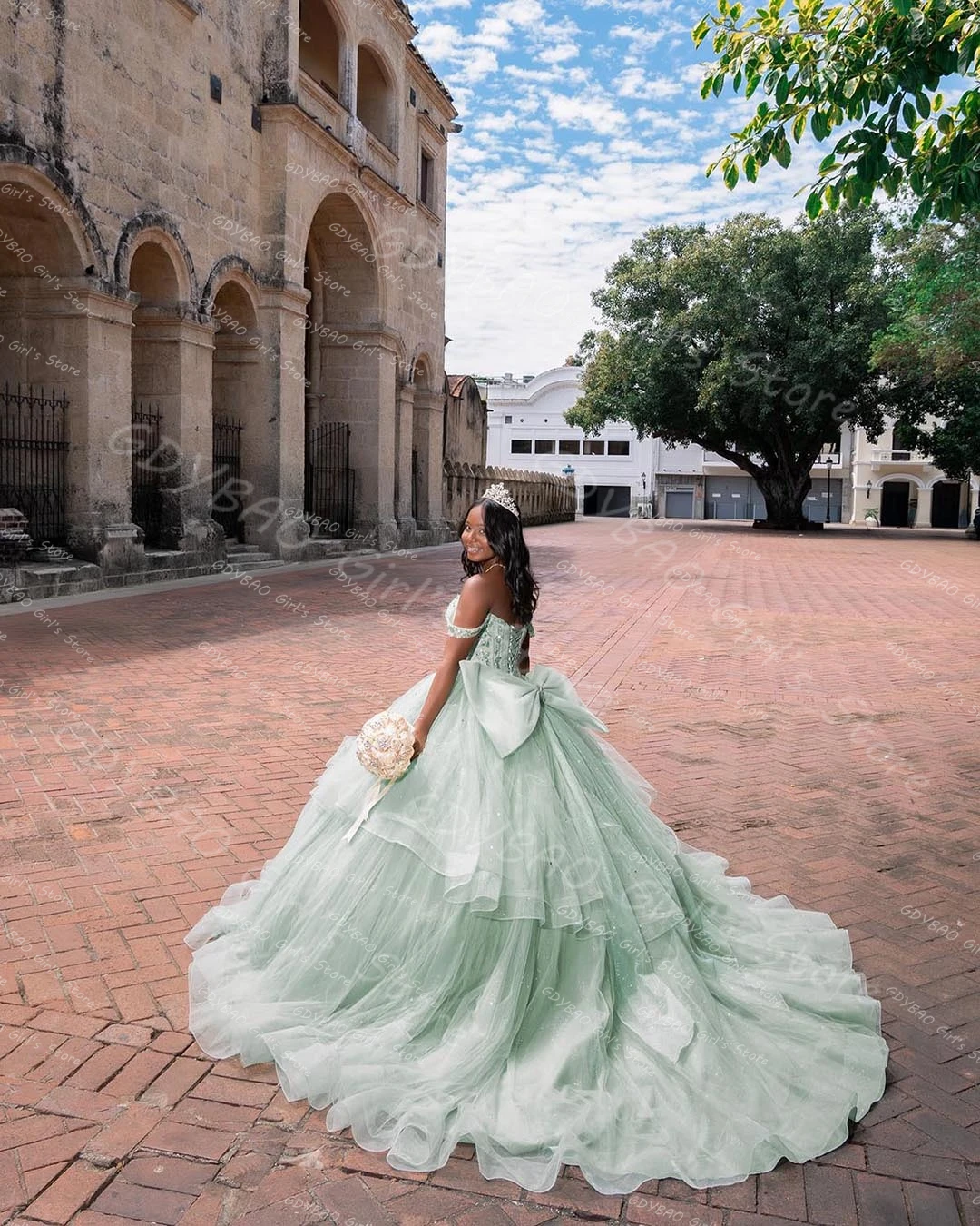 Shoulder Mint 15 Dresses Save Big On Bulk Royal Green Quinceanera - Main Image