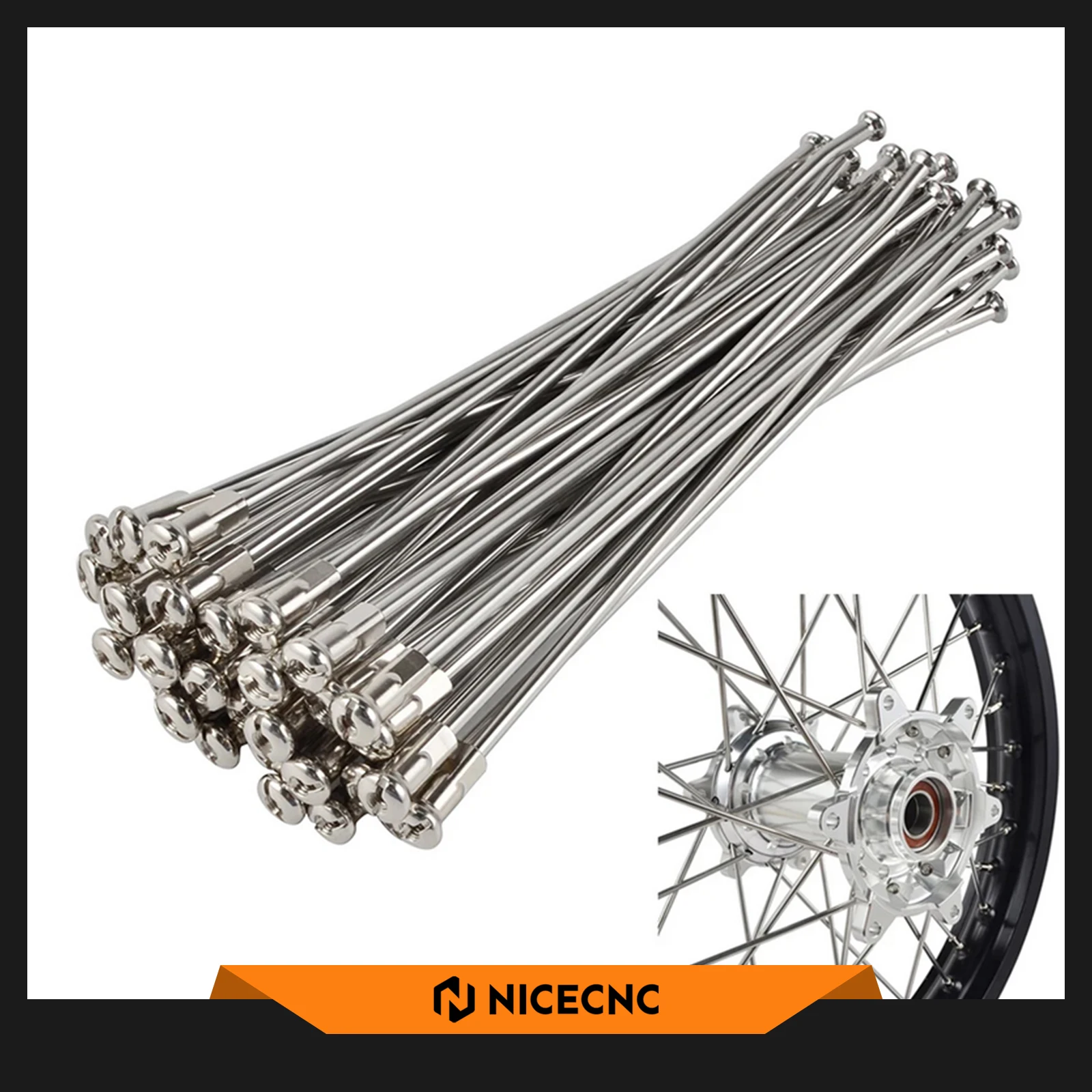 

36PCS 18" Rim Rear Wheel Spokes Nipples Kit For KTM EXC 300 EXCF 350 SX 125 SXF 450 XC XCF XCW XCWF Husqvarna TE 300 FE 450 350