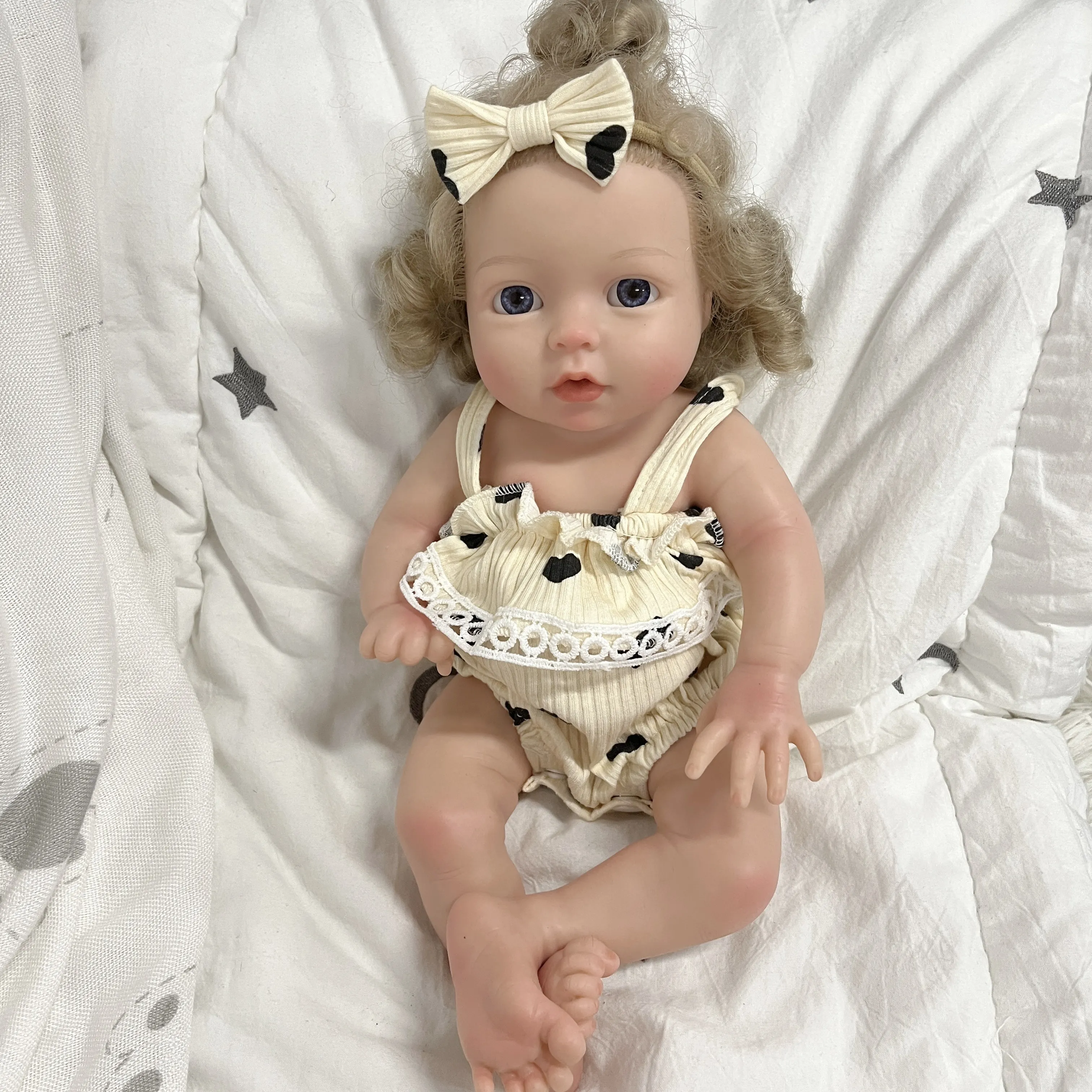 13Inch Full Solid Silicone  Reborn Baby Doll Very Soft Touch Fresh Color Reborn Dolls for Girls