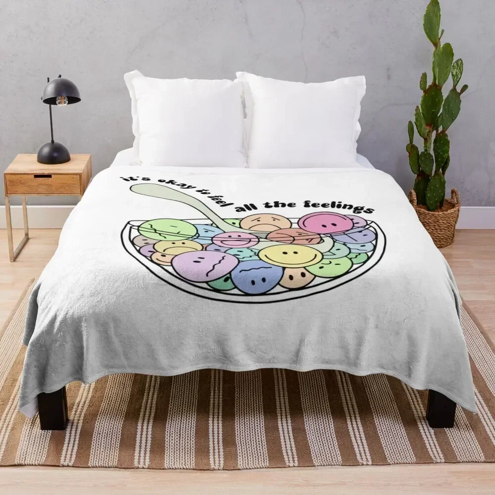 It's Okay To Feel All The Feels, ABA Therapist, Speech Therapy, BCBA, Mental Health, RBT, AAC Throw Blanket