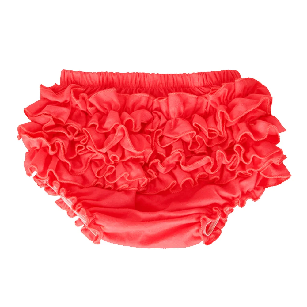 

Baby Girl Pure Cotton Ruffle Lace Panties Diaper Cover Size L Red Soft Breathable Baby Diaper Cover Bloomers Pants
