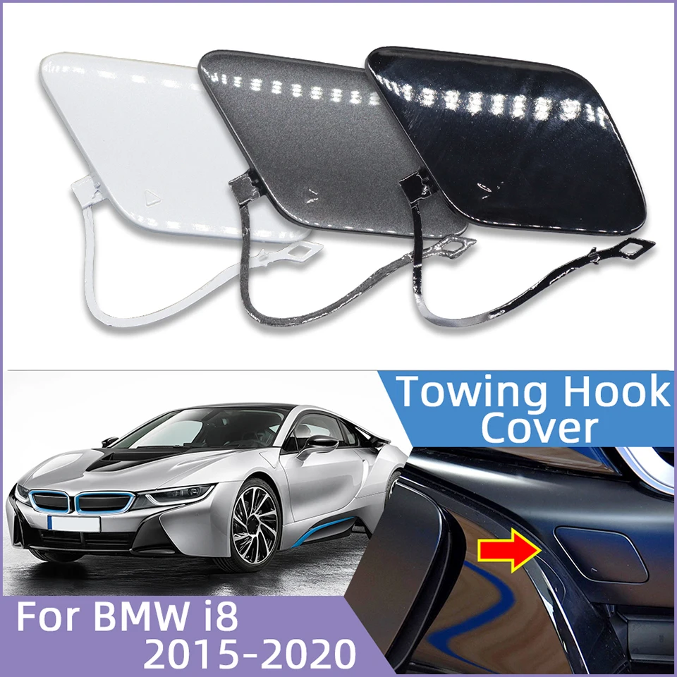 

High Quality Front Bumper Towing Eye Hook Cover Lid For BMW i8 2015-2020 I12 LCI I15 51117372145 Custom Painted White Grey Black