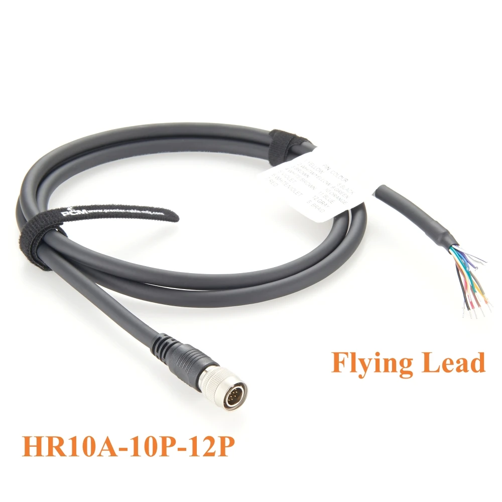 Compatible Hirose 12Pin Male to Flying Lead Cable HR10A-10P-12P Connector I/O Power Trigger Cable High Flex for Basler FLIR IDS
