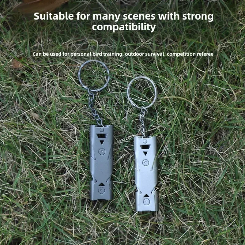 Tactical Survival Whistle 120dB - Double Tube Emergency Whistle for Outdoor, Hiking, Earthquake Rescue & Safety Distress Signal