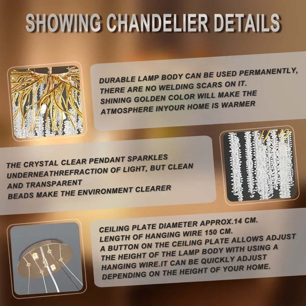 LED Crystal Ceiling Chandeliers For Bedroom Living Dining Pendant Lamp Lustre Closets Hanging Light Fixtures Suspension