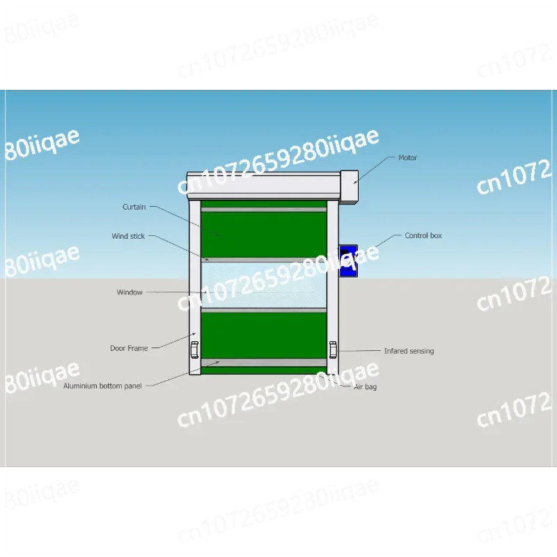 Automatic fast rolling shutter door PVC plastic industrial PVC plastic rolling shutter door composite