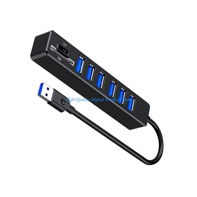 U2JE 8 PORT USB 2.0 Hub e Card Reader para compartilhamento rápido arquivos para teclado laptop para PC