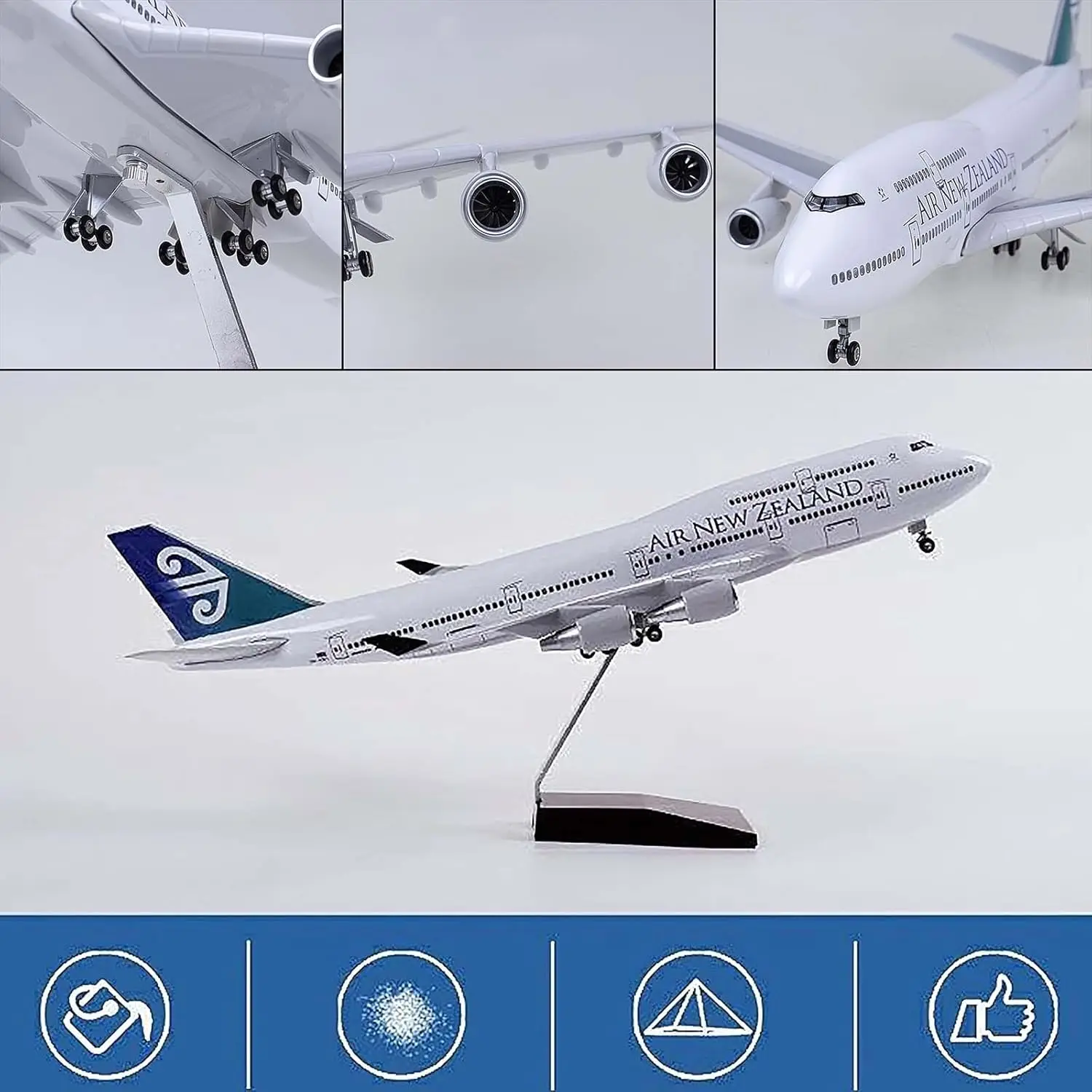 

airplane 47cm Air New Zealand B747 1/160 scale Simulation Civil Aviation Aircraft Model With Light and Wheels Collect