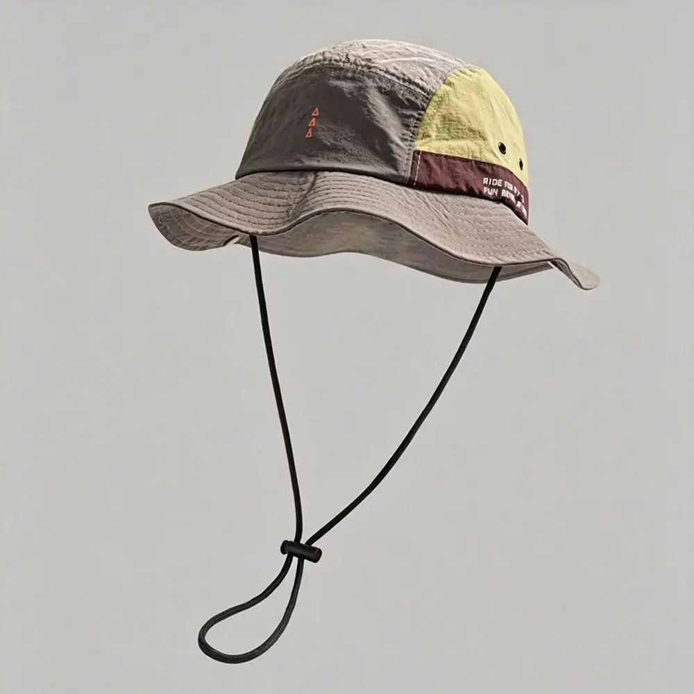 Vintage Summer Bucket Hat Quick-Drying Breathable Fisherman Cap Thin Color Matching Sun Hat for Men Women