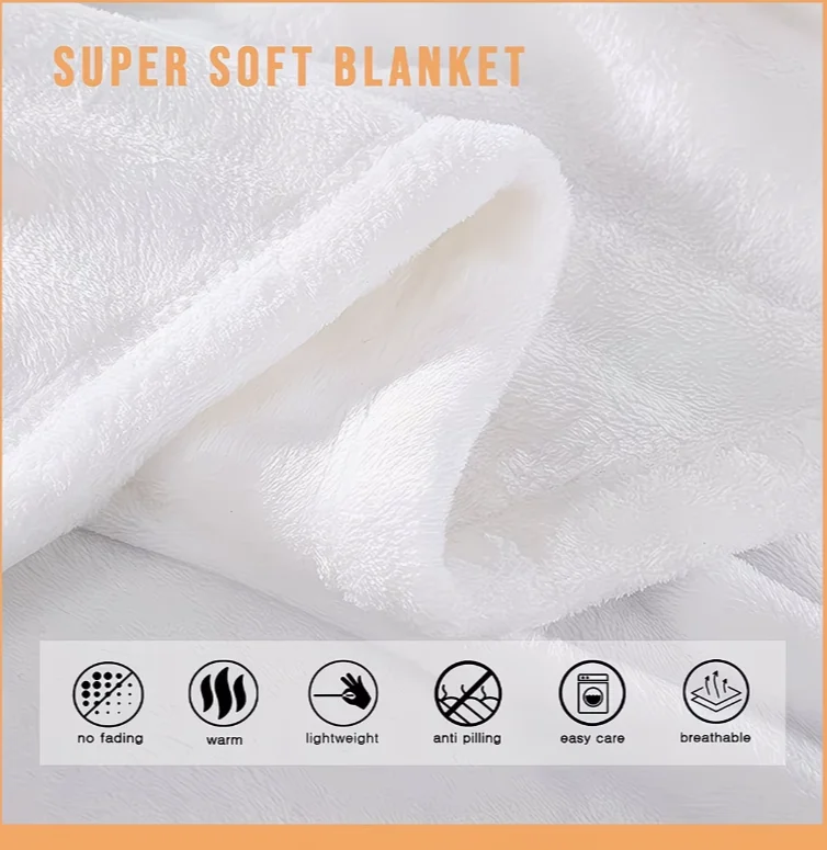 1pc Teddy Bear Floral Egg Pastel Print Flannel Blanket Soft and Comfortable, All-Season Blanket, Suitable for Travel Blankets - view 5