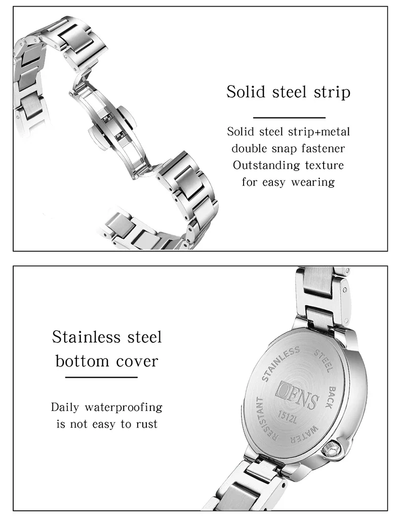 Ofns นาฬิกาควอทซ์คู่รักแบรนด์ชั้นนำโรมันสายรัดเหล็กมัลติฟังก์ชั่นกันน้ำควอตซ์เรียบง่าย2024นาฬิกาผู้หญิงผู้ชาย