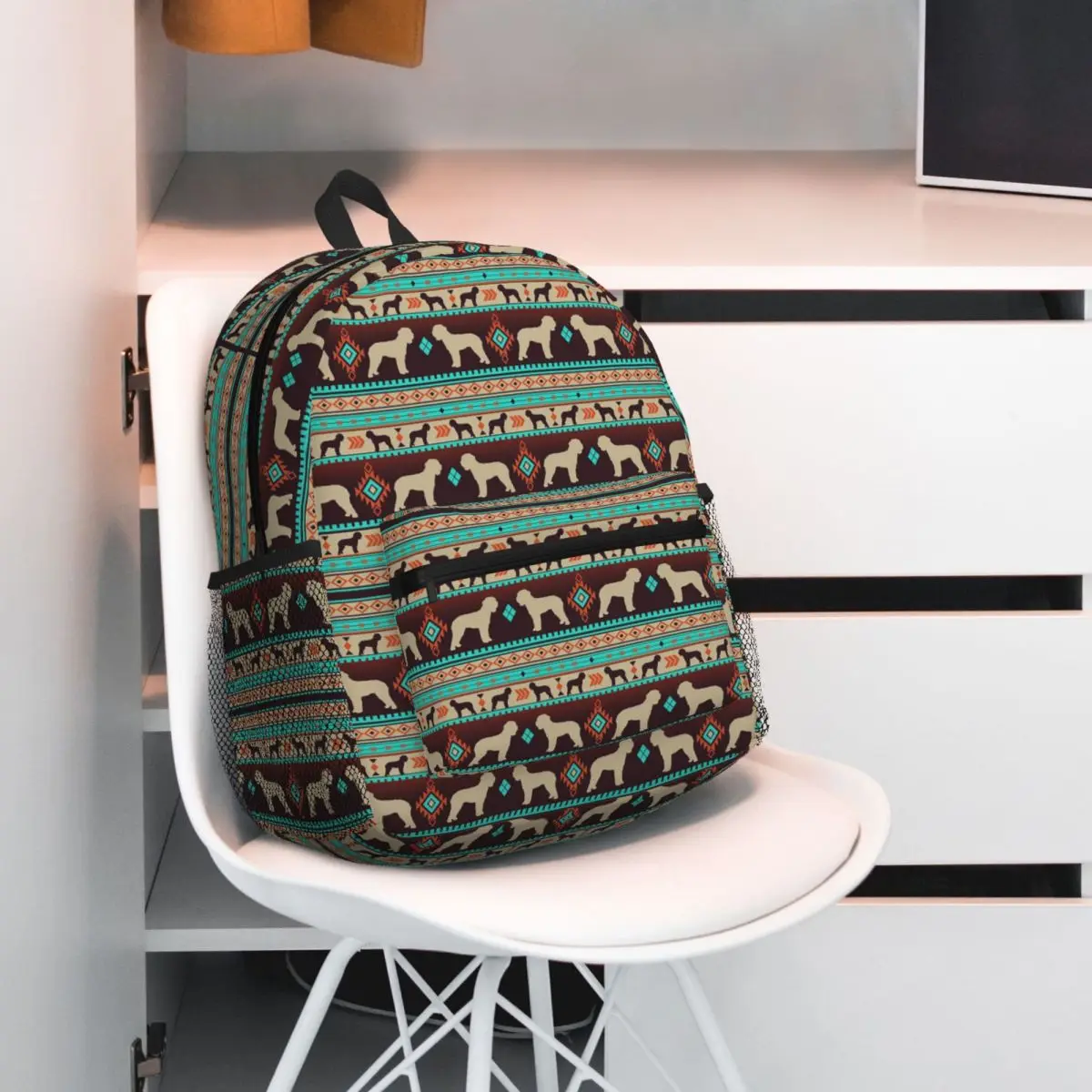 Mochila Boho Dogs Lagotto Romagnolo Sunset, mochila para estudiantes, mochila escolar para niños, bolsos de hombro para ordenador portátil para hombres y mujeres