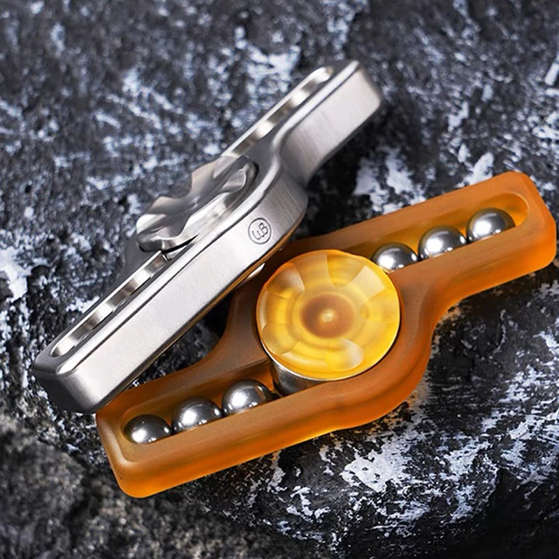 Transparent Amber PEI Lightning Fidget Spinner Adults EDC Fingertip Hand Spinners Stress Relief ADHD Tool Antistress Fidget Toys